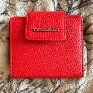 Tahari Vibrant Red Leather Wallet